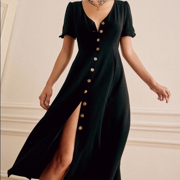 Sezane Dresses & Skirts - Sezane Black Midi Vic Dress